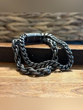 Stainless steel double chain men’s bracelet